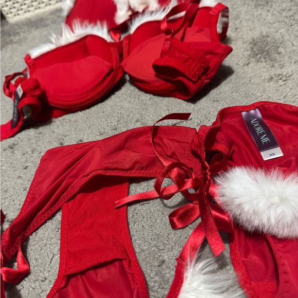 Adore Me Festive Red & White Women's Intimate Set - Picture 6 of 6